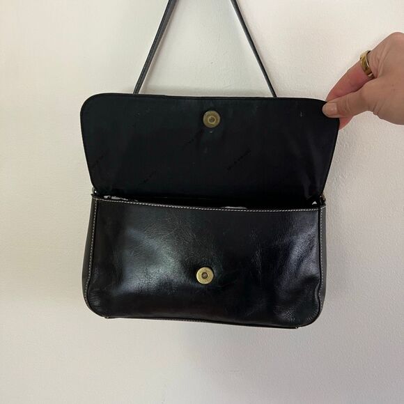 Mila Paoli Leather buckle shoulder bag Y2K 90s - Picture 7 of 14